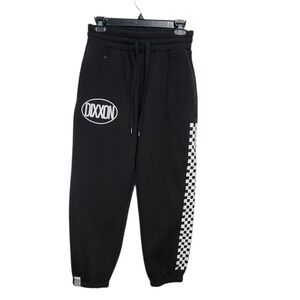 DIXXON Black Sweatpants Men's Small Checkerboard Logo Joggers‎ Activewear